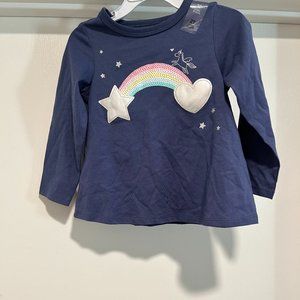 FIRST IMPRESSIONS GIRLS BLUE RAINBOW HEART TO STAR TOP